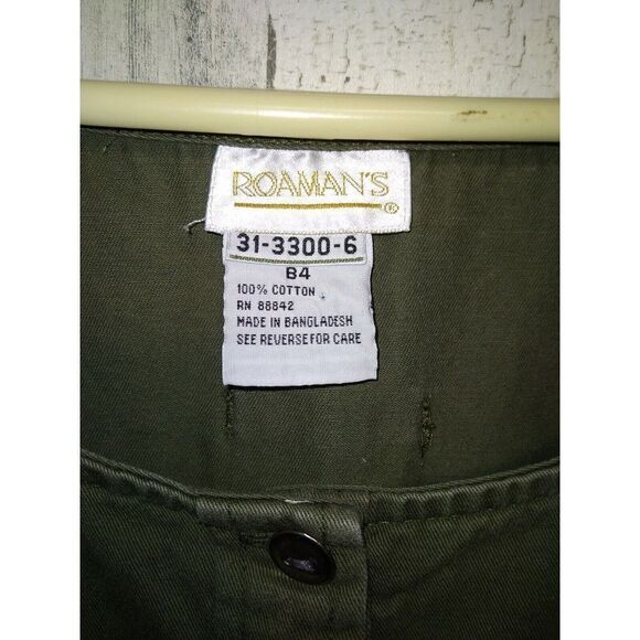 Roaman's Size B4 Green Canvas Sleeveless Dress - Picture 6 of 10